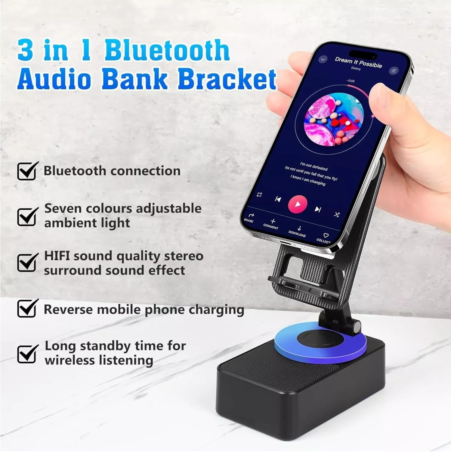 Phoneholder with speaker