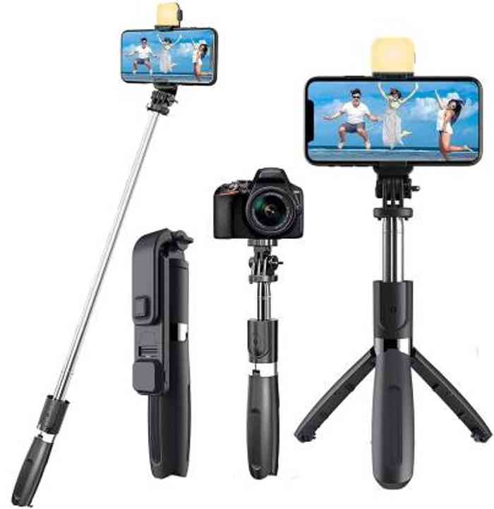 Q07 Selfie Stick with Light and Bluetooth Remote Control