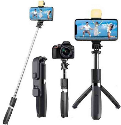 Q07 Selfie Stick with Light and Bluetooth Remote Control