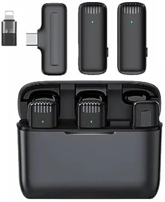 DK11 Dual Wireless Microphone with Charging Case